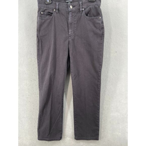 Eileen Fisher Jeans Womens Sz 6 Black Straight Leg Denim Organic Cotton‎ Stretch - Picture 1 of 10